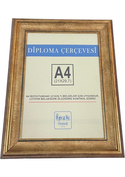 A4 Çerçeve Hakiki Camlı - Diploma ve Sertifika Çerçevesi - 21 x 30 Boyutu (A4) Için