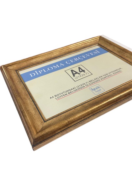 A4 Çerçeve Hakiki Camlı - Diploma ve Sertifika Çerçevesi - 21 x 30 Boyutu (A4) Için