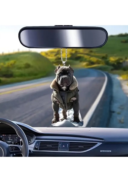 Pit Bull Köpek Akrilik 2 Boyutlu Dikiz Aynası Süsü