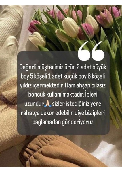 Dekoratif Ahşap Boncuklu Yıldız Set 3'lü, Kapı Duvar Mutfak Bebek Odası Süsü