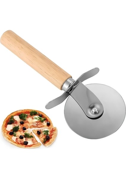 Ahşap Saplı Pizza Hamur Dilimleyici Kesici Tekli Hamur Doğrayıcı Pizza ve Hamur Kesici fiyatları