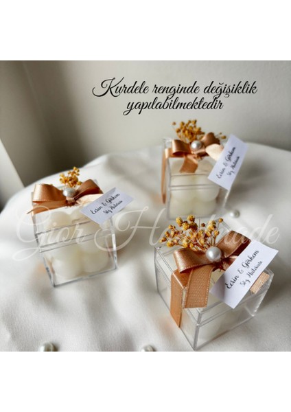 25 Adet Süslü Bubble Mum - Nişan, Söz, Kına, Düğün, Nikah, Bebek Hediyelik