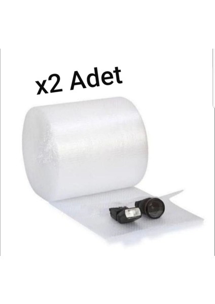 2 Adet Balonlu Naylon 50CMX50M + 2 Adet Koli Bandı Ambalaj Naylonu Patpat Pıtpıt Havalı Naylon