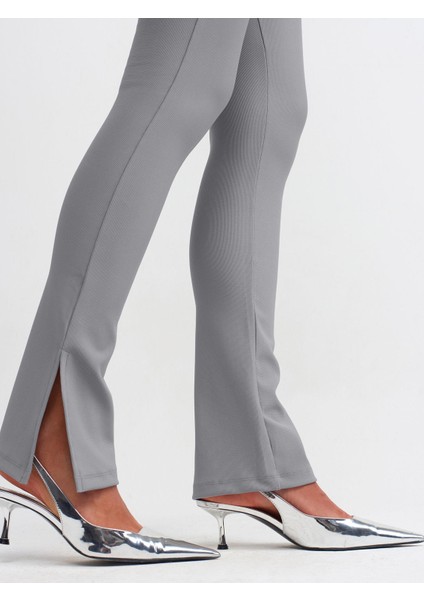 Paçası Yırtmaçlı Ottoman Tayt-Gri fiyatları