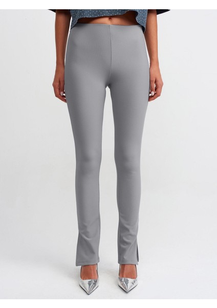 Paçası Yırtmaçlı Ottoman Tayt-Gri modelleri