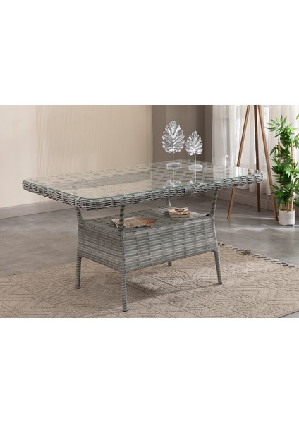 Datça Rattan Bahçe Mobilyası 3+1+1 Açık Gri/masalı