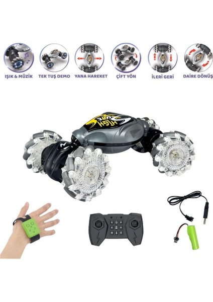 Nessiworld Hg4-28 Uzaktan Kumandalı Bilekten Kontrol Şarjlı 2.4g Stunt Araba