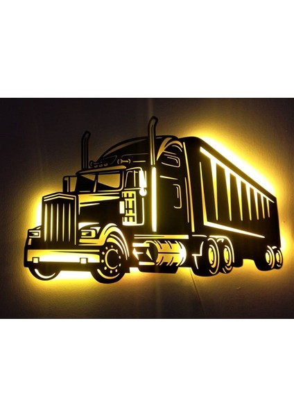 LED Işıklı Kenwort Tır,ahşap Duvar Dekoru,mdf Tablo