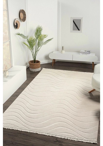 Bej Yumuşak Dokulu Halı Kilim Salon Mutfak Koridor Yolluk Oturma Odası Dokuma Makine Halısı Bej