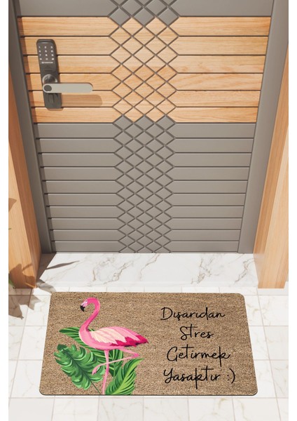 Modern Dijtal Baskı Flamingo Strs Kapı Önü Paspası