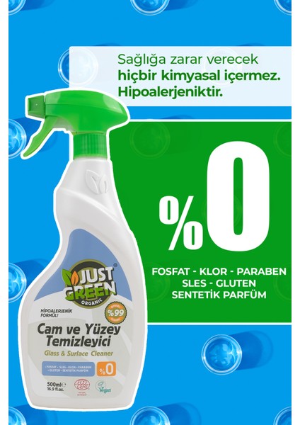 Bitkisel Cam Ve Yüzey Temizleyici, %100 Bitkisel - Doğal Ve Etkili Temizlik (500 ML) - Yerli Üretim