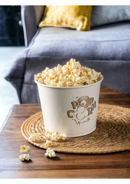 Metal Popcorn Kutusu - Patlamış Mısır Kovası 2 Adet