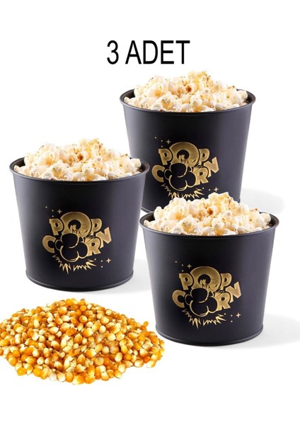 Popcorn Kutusu - Patlamış Mısır Kovası 3 Adet