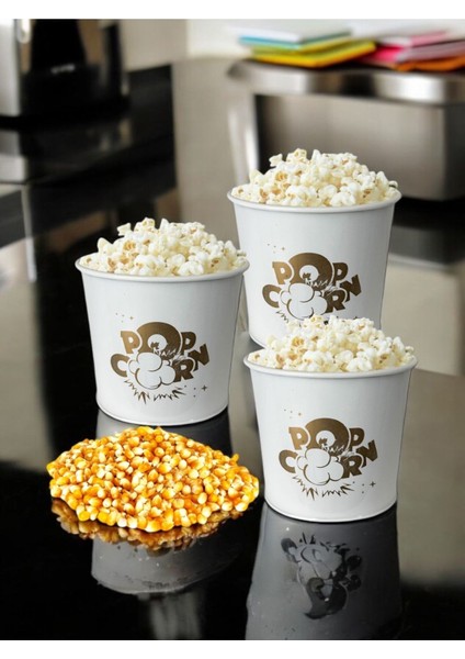 Popcorn Kutusu - Patlamış Mısır Kovası 3 Adet