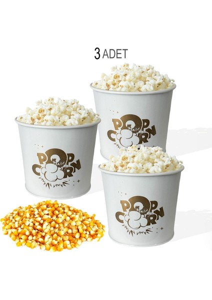 Popcorn Kutusu - Patlamış Mısır Kovası 3 Adet