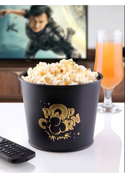 Metal Popcorn Kutusu - Patlamış Mısır Kovası 2 Adet