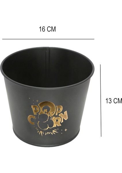 Metal Popcorn Kutusu - Patlamış Mısır Kovası 2 Adet