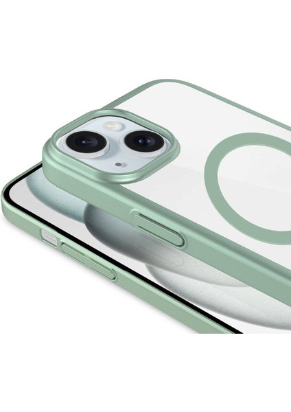 Apple iPhone 15 Plus Kılıf Wireless Şarj Özellikli Sert Pc Mat Riksos Magsafe Kapak modelleri