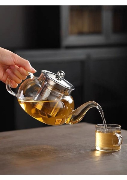 Borasilikat Cam Büyük Çaydanlık 800 Ml