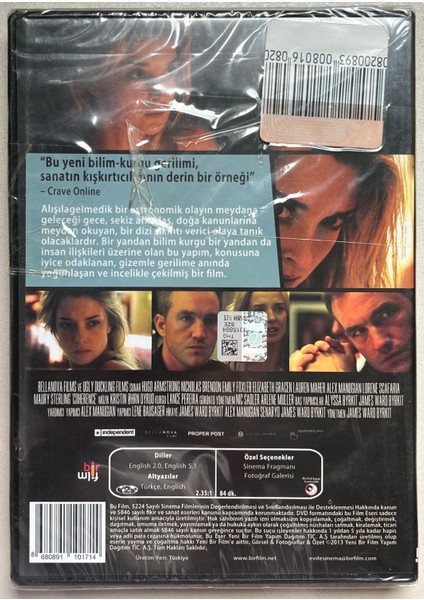 Paralel Evren DVD Film Coherence Hugo Armstrong Nıcholas As Brenoo DVD (Sıfır Orjnal Dönem Dvd) fiyatları