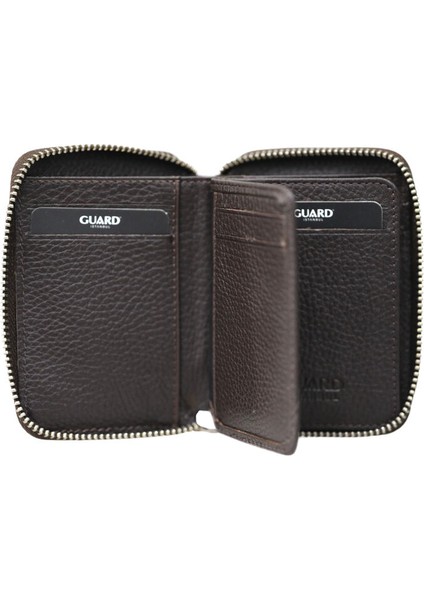 Kahverengi Hakik Deri Fermuarlı Mini Cüzdan - GRD250207WT1850 fiyatları