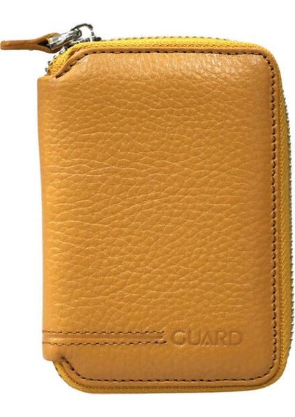 Turuncu Deri Fermuarlı Mini Cüzdan - GRD250207WT1851