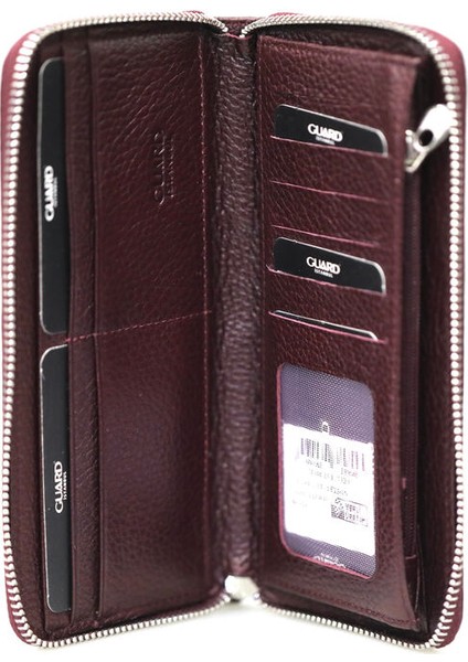 Bordo Deri Fermuarlı Kadın Cüzdanı - GRD250207WT1852