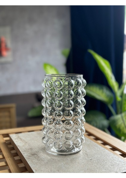 Dekoratif Kabarcık Desenli Cam Vazo 20 x 12 cm - Şeffaf ve Modern Tasarım Bubble Pinterest fırsatları