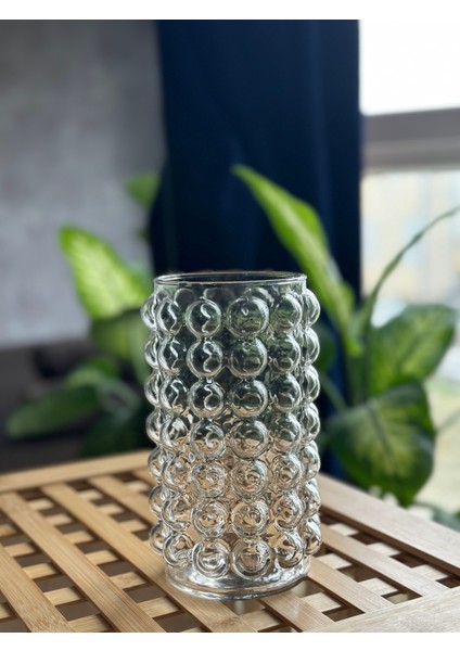 Dekoratif Kabarcık Desenli Cam Vazo 20 x 12 cm - Şeffaf ve Modern Tasarım Bubble Pinterest indirimleri