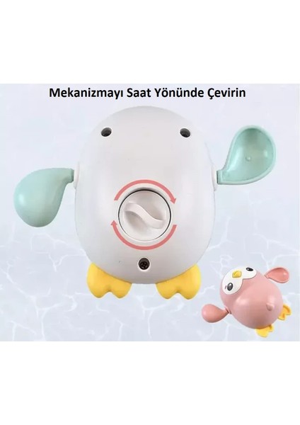 Kurmalı Yüzen Mavi Penguen Oyuncak (Küvet-Havuz ve Denizde Oyun Arkadaşı)