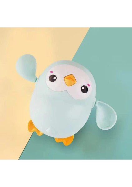Kurmalı Yüzen Mavi Penguen Oyuncak (Küvet-Havuz ve Denizde Oyun Arkadaşı)