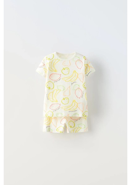 Fitilli Meyve Desenli Takım