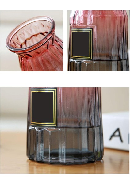 Dekoratif Renkli Cam Vazo 15*7 cm - Mını By Flöwerkalya Koleksiyonu Nervürlü Cam Stil Pinterest