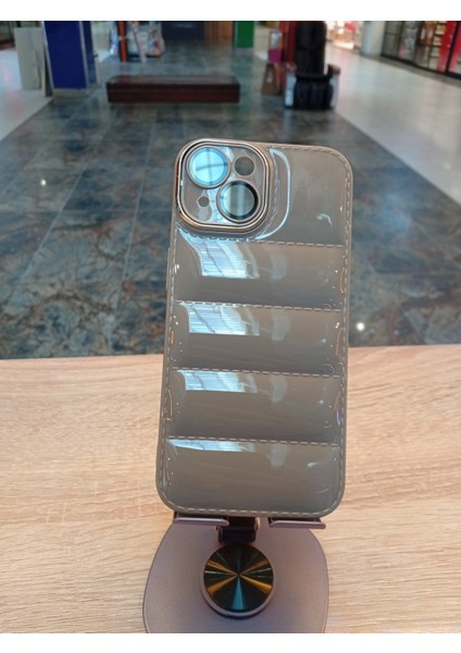 iPhone 15 İçi Kadife Puffer Kapak Yumuşak Dokulu Kamera Korumalı Kılıf