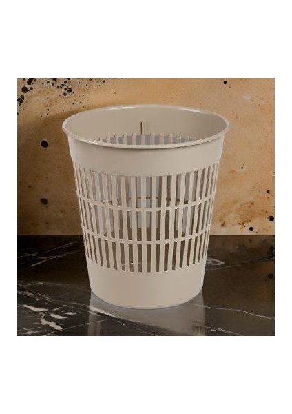 27* 25 Koyu Kahverengi Yuvarlak Plastik Çöp Sepeti 8,5 Lt Kapasiteli