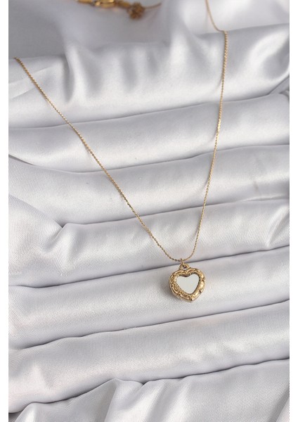Gold Renk Zincir Aynalı Kalp Model Kadın Kolye - EBJ250207W31078 fiyatları