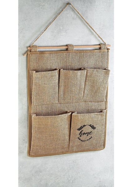 Jüt 5 Cepli Çok Amaçlı Askılı Duvar Tipi Dolap Içi Banyo Mutfak Düzenleyici Organizer 35X45