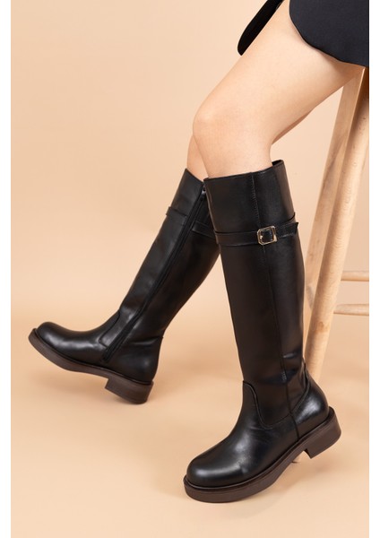 Heldan Kadın Hakiki Deri Siyah Çizme modelleri
