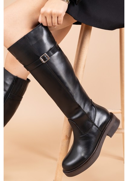 Heldan Kadın Hakiki Deri Siyah Çizme fırsatları