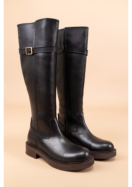 Heldan Kadın Hakiki Deri Siyah Çizme indirimleri