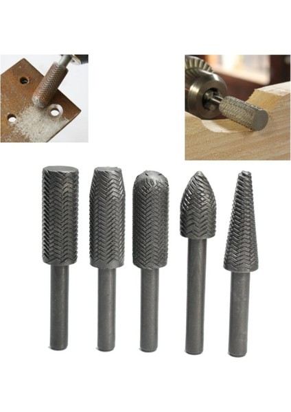 Matkap Için Eğe Törpü Seti Ahşap Metal Ince Diş Aşındırma Törpüleme Freze Uç Seti 5 Parça