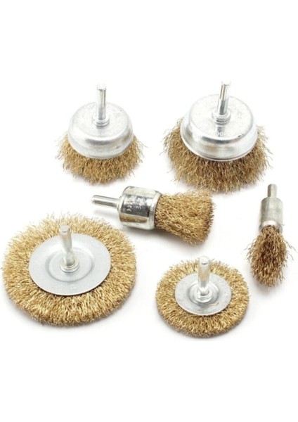 5 Parça Pimli Matkap İçin Tel Fırça Seti Prinç Kaplı Çelik Tel Fırça Silindir. Konik Set fiyatları