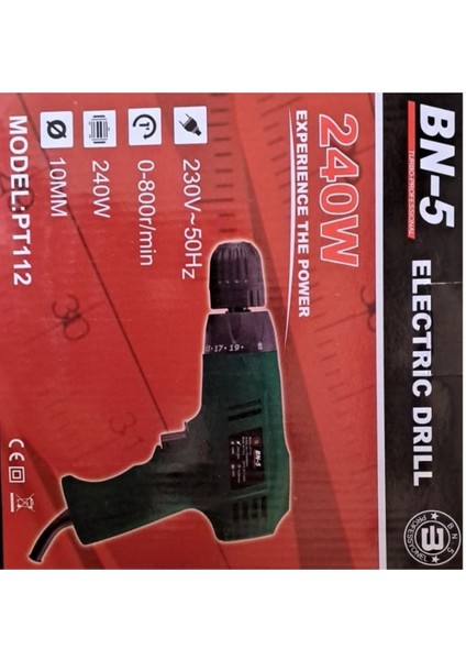 Elektrikli Kablulu Matkap Tork Ayarlı Ayarlı Sağ Sol Dönme Vidalama 240W Sökme Takma 10mm Darbesiz