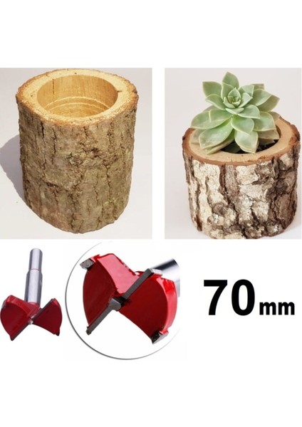 Tas Mum Saksı Yuva Açmak İçin Ahşap Freze Pancı 70mm Panç Matkap Ucu