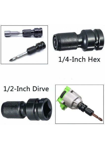 1/2 Matkap Chuck Mandrenli Adaptör Somun Sökme Makinesini Hex Bits Uç Dönüştürme Paratı