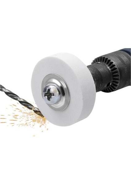 Bileme Taşı Silindir Zımpara Matkap Adaptörlü Zımparalama Bileyleme Değirmen Taşı Pas Kir Polisaj