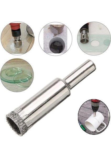 Mermer Granit Fayans Porselen Cam Yuvarlak Delme Pancı 14MM Elmas Uçlu Delik Açma Karot Matkap Ucu
