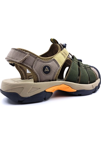 HM710445A Burnu Kapalı Bej Haki Yeşil Erkek Outdoor Trekking Spor Sandalet
