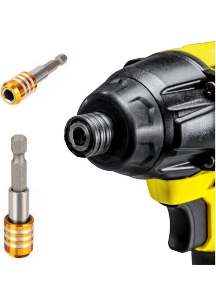 Şarjlı Vidama Matkap İçin 1/4 Hex Adaptörlü Mandren Köşe Vidalama Hızlı Bits Adaptör Seti 3 Parça