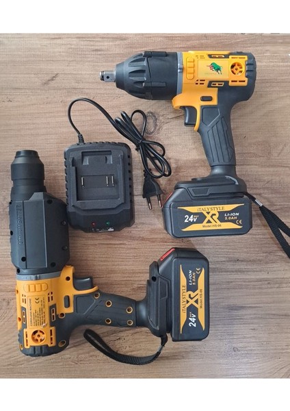 Şarjlı Darbeli Bijon Matkap Vidalama ve Sds Kırıcı Delici Hilti Seti 2 Makina 2 Akü Şarj Çanta